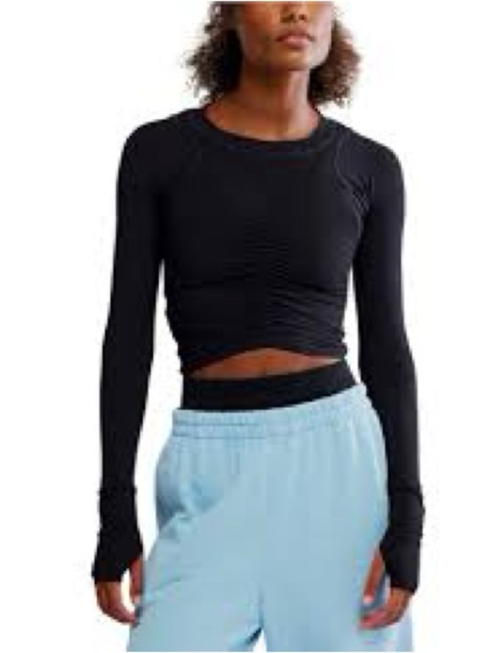 FP Movement by Free People Black Tempo Ruched Long-Sleeve Top - Picture 2 of 11